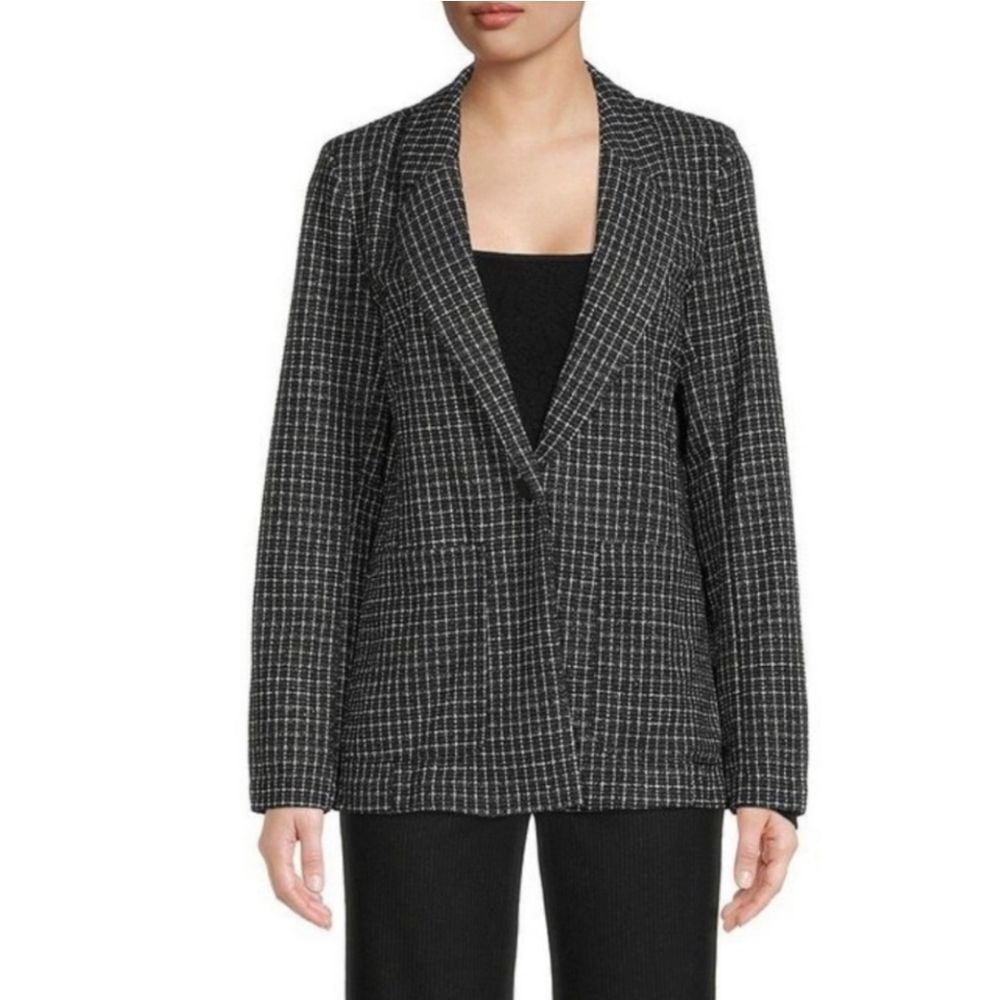 Sanctuary NWT Checked Johnnie Oversized Blazer Coat Sportcoat‎ in Black Large